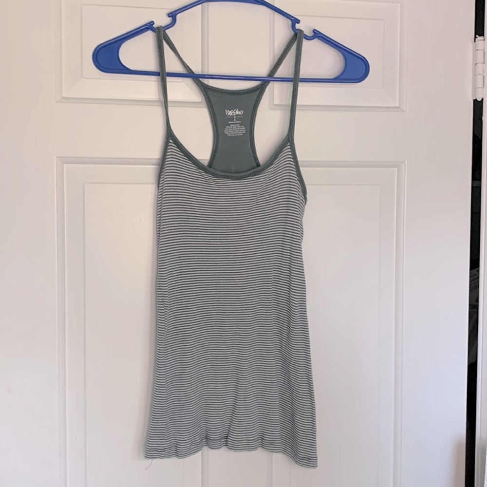 Teal striped tank top